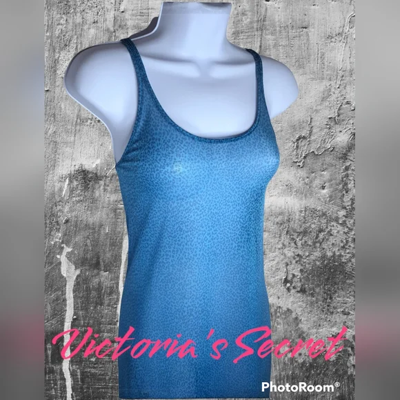 Victoria's Secret Intimates Blue Cheetah Sheer Lingerie Slip Size Small - Picture 2 of 6